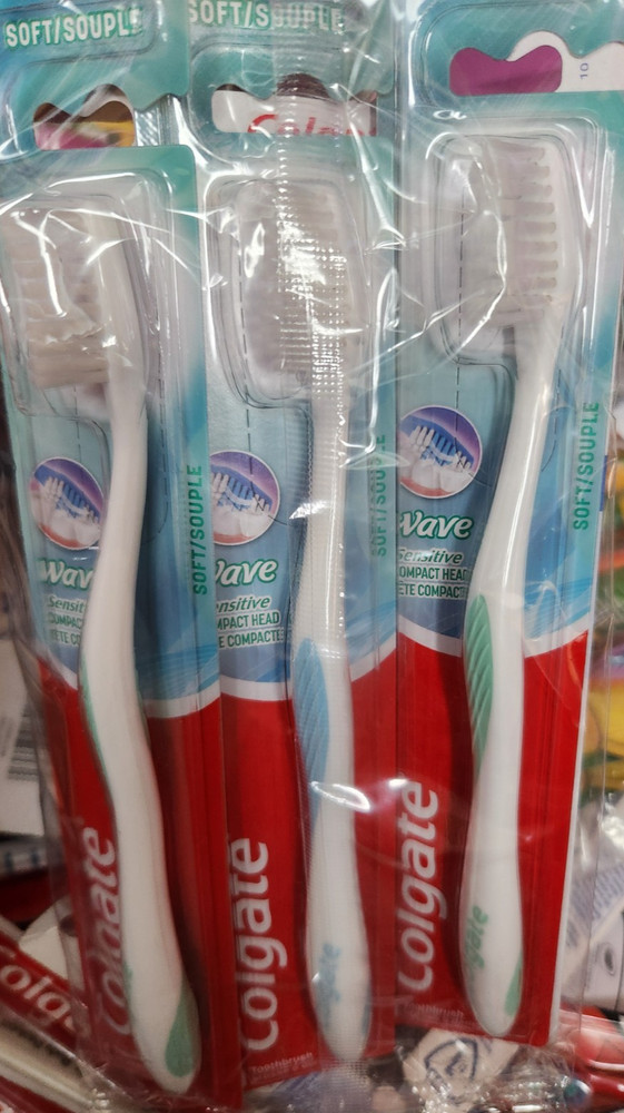 6 Pack Colgate Wave Soft SENSITIVE Compact Head Toothbrushes