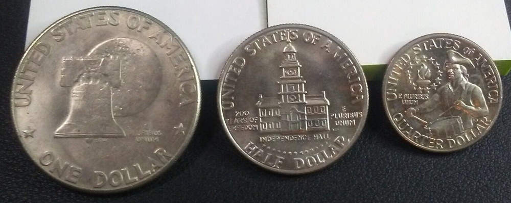 1976 Bicentennial Denver 3 Coin Set