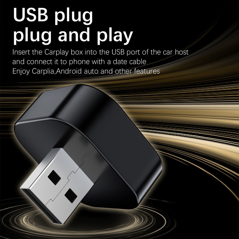 2in1 Wired to Wireless CarPlay Adapter Android Auto Adapter Wi-Fi Plug & Play #