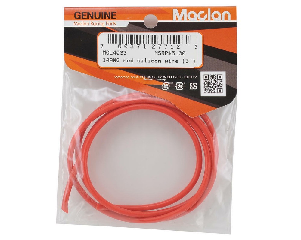 Maclan 14awg Flex Silicon Wire (Red) (3') [MCL4033]