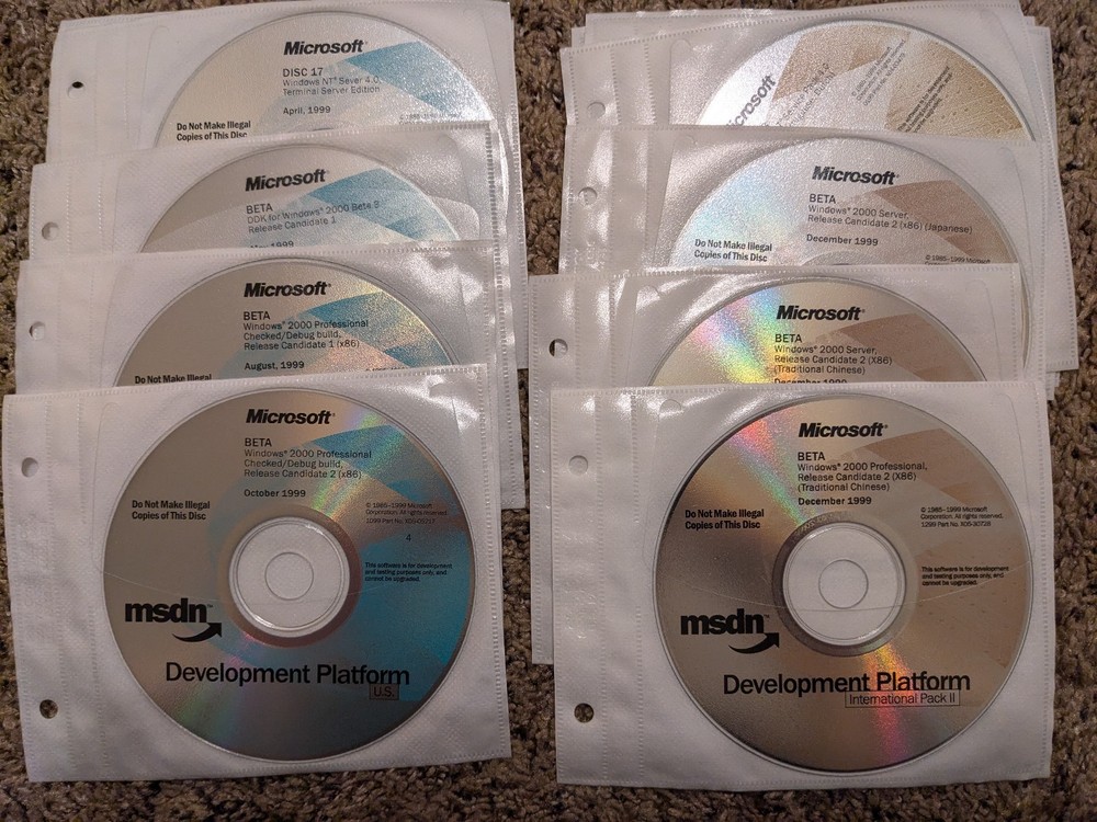 MASSIVE Microsoft MSDN DVD CD lot 1997-2010 (580+ Discs!) w/ binders + MORE
