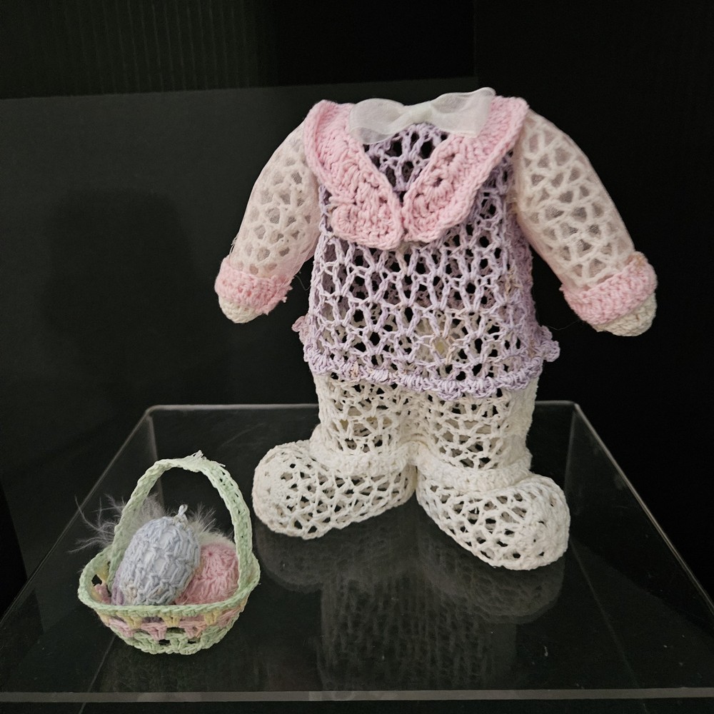 Crochet Easter Bunnies & Basket Of Eggs Spring Needs Repaired