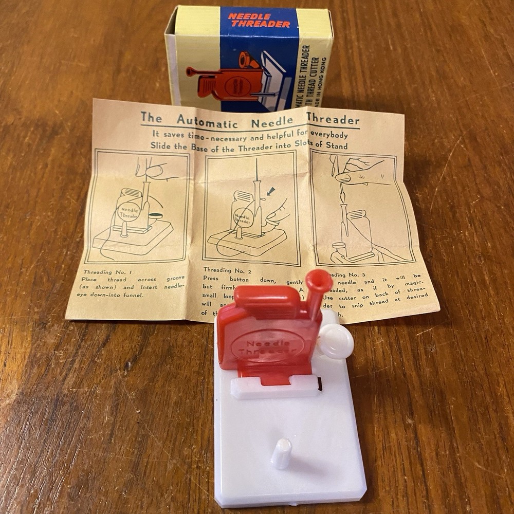 Vintage Automatic Needle Threader With Thread Cutter In Original Box