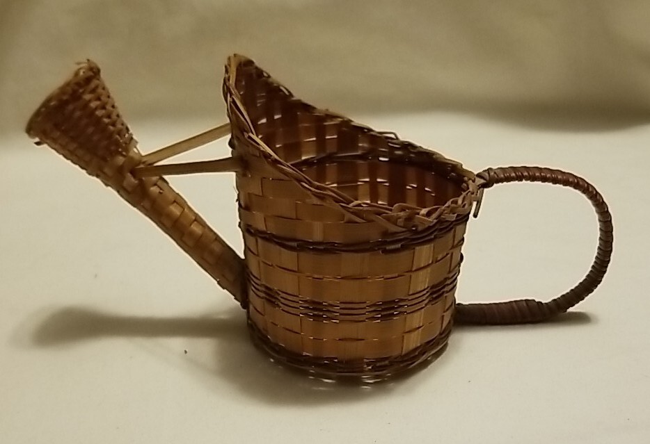 Small Decorative Wicker Watering Can 8 X 4 X 3.5"
