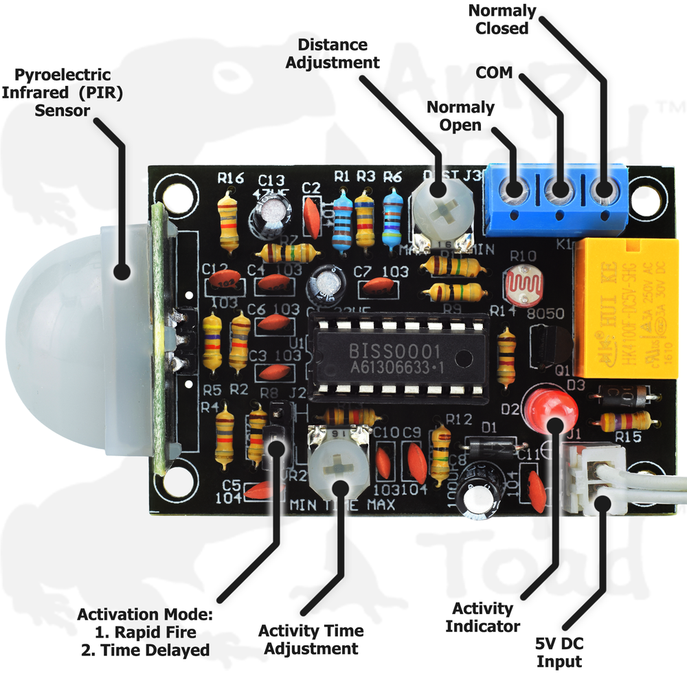 Pyroelectric Infrared (PIR) Motion Sensor Switch DIY [SOLDERING REQUIRED]