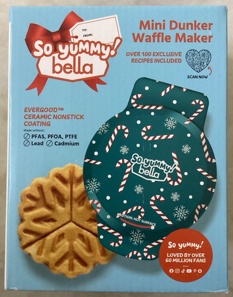 So Yummy Bella Mini Dunker Waffle Maker Snowflake