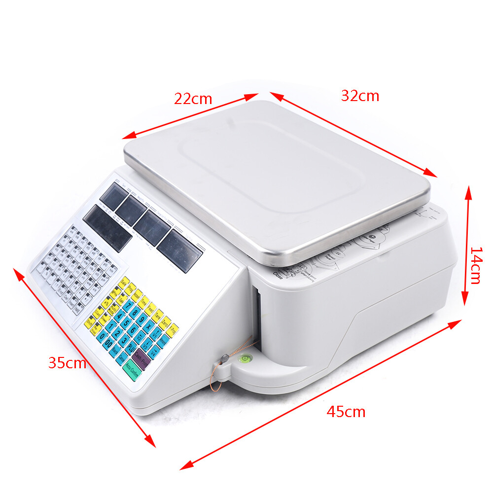 Commercial Digital Price Computing Scale with Label Barcode Printer 66 Lbs 110V