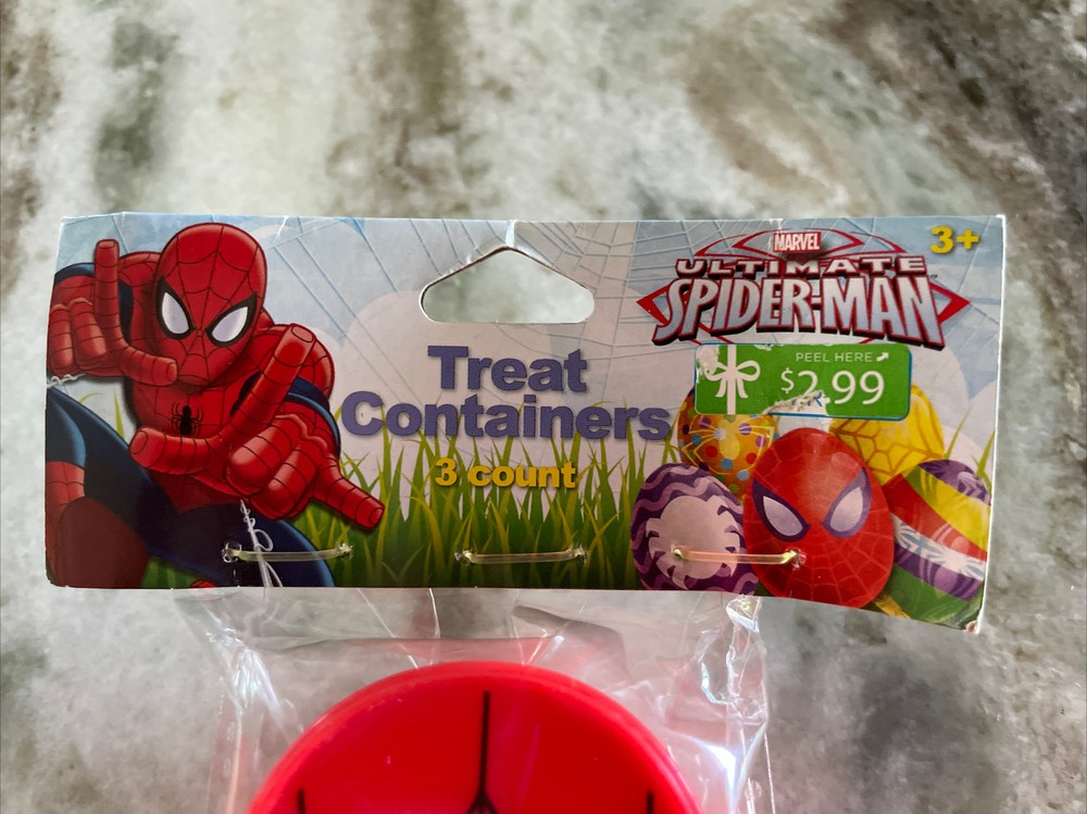 Marvel Ultimate Spider-Man Treat Container 3 Count, New In Original Package