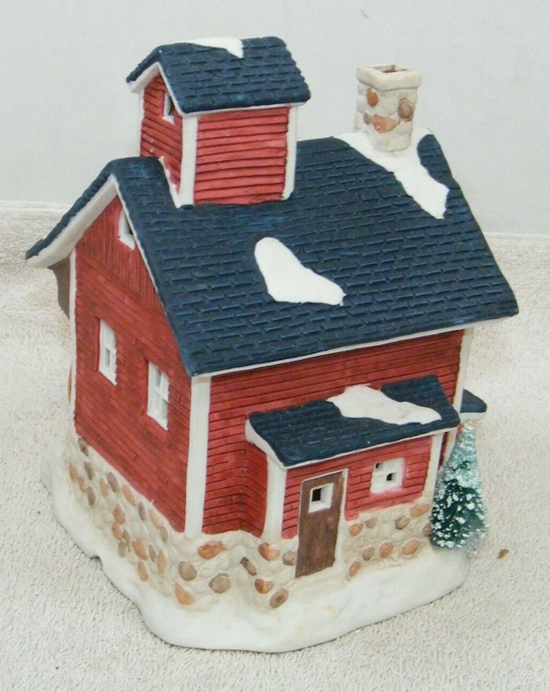 1993 CHRISTMAS VALLEY LIGHTED TOM'S MILL WITH HORSE PULLING SLED