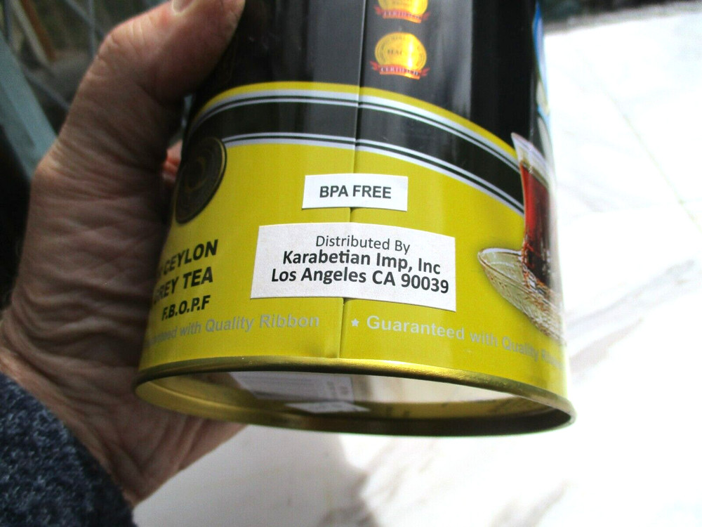 Akbar Earl Grey Tea Premium Quality (Empty) LARGE TIN 400 grams