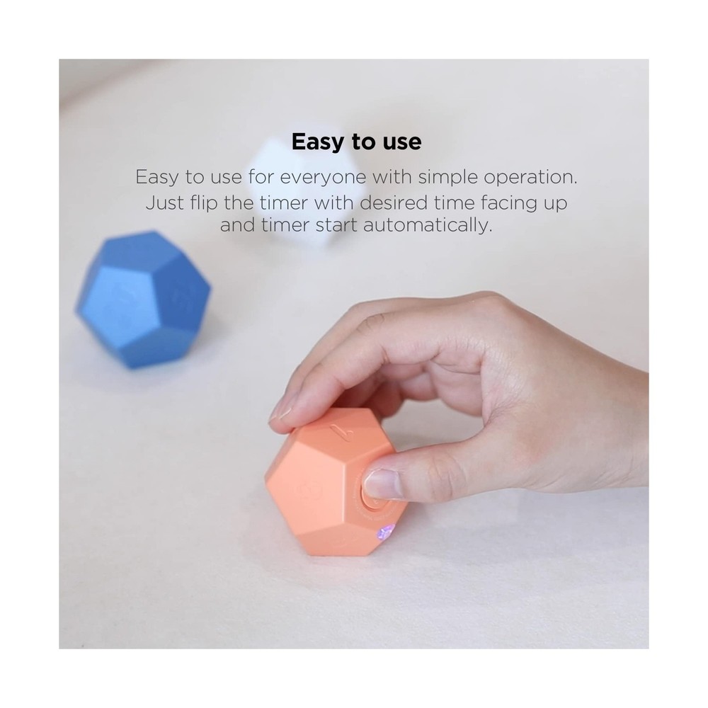 mooas Dodecagon Time Ball Rechargeable Mini Timer (White), 11 preset time, De...