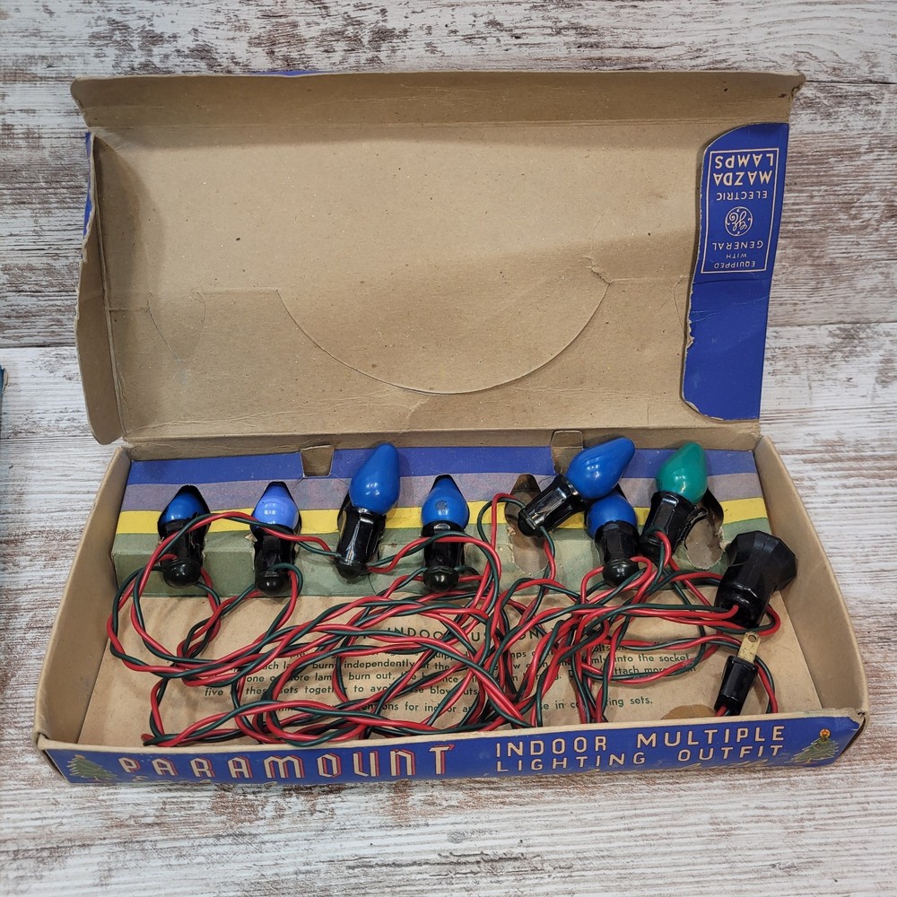 Christmas String Lights Lot Of 9 Various Brands Mid Century Boxes UNTESTED