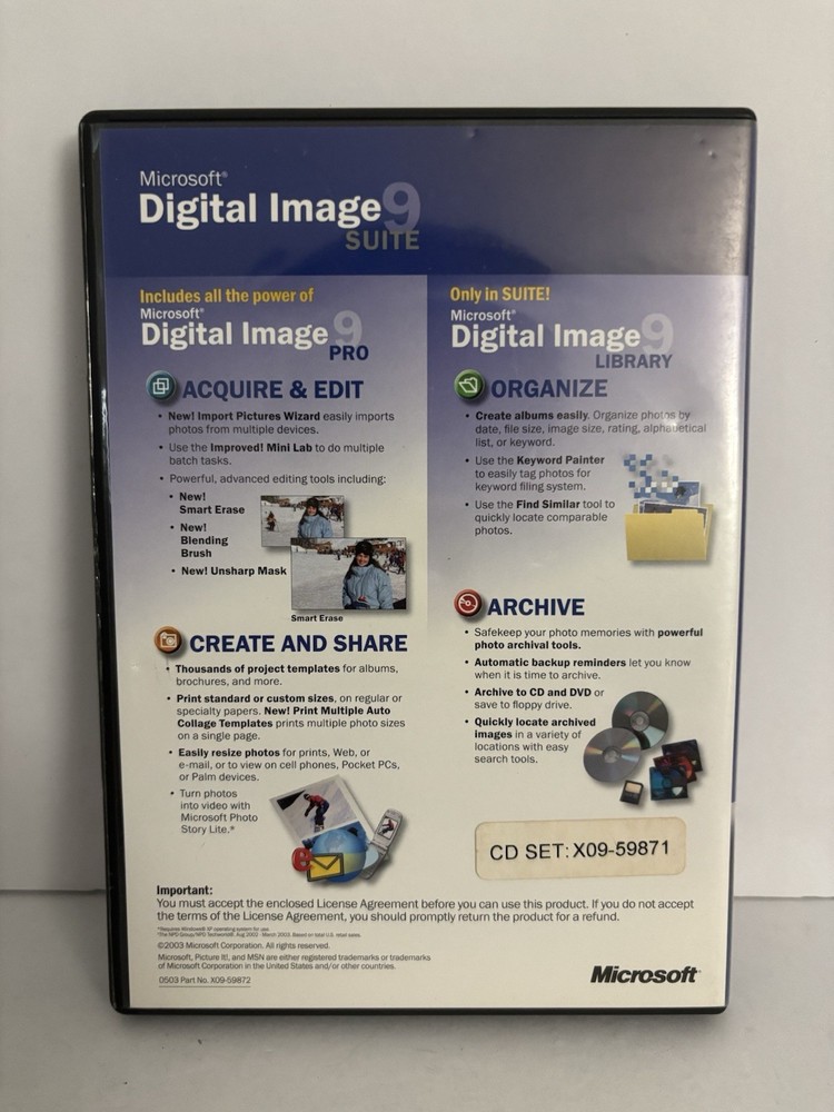 Microsoft Digital Image Suite 9 2003 For Windows 98/ME/2000/XP - Read Info