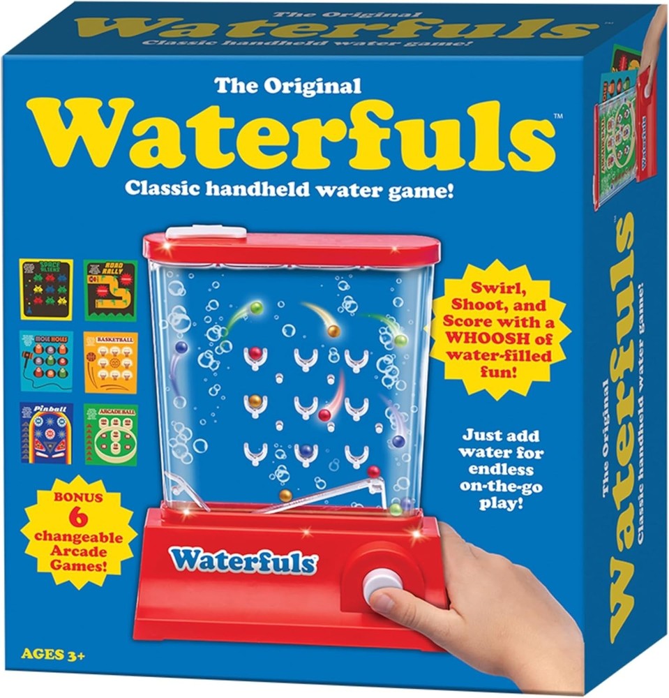 Compact Waterfuls Classic Handheld Game - 6 Arcade Backgrounds for Kids