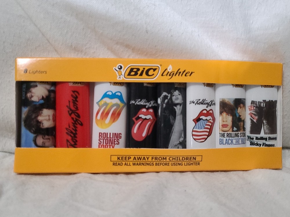 Set of 8 Rolling Stones Bic Lighters *New*