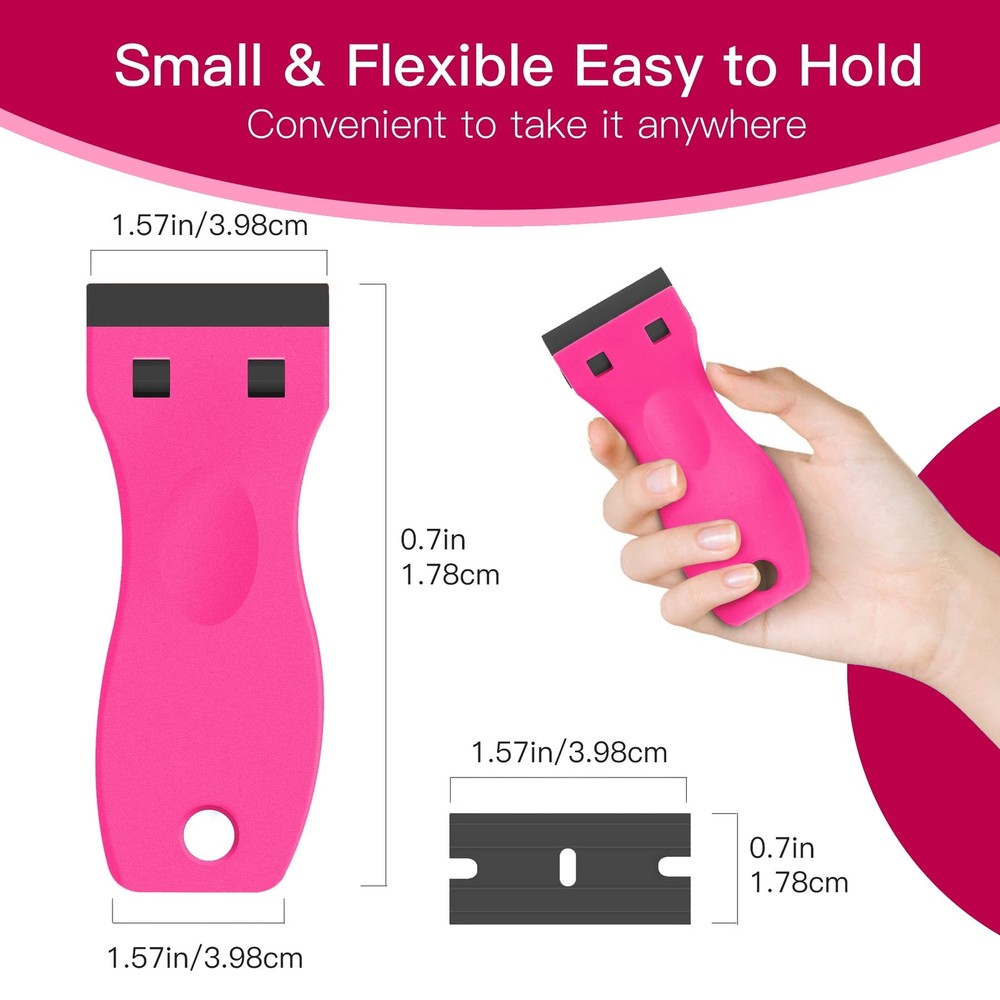 Plastic Razor Blade Scraper 2 Pack Razor Scraper With 100 Pcs Razor Blades For R