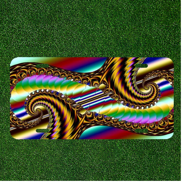 Creative Personalized Car License Plate With Abstract Fractal Artwork