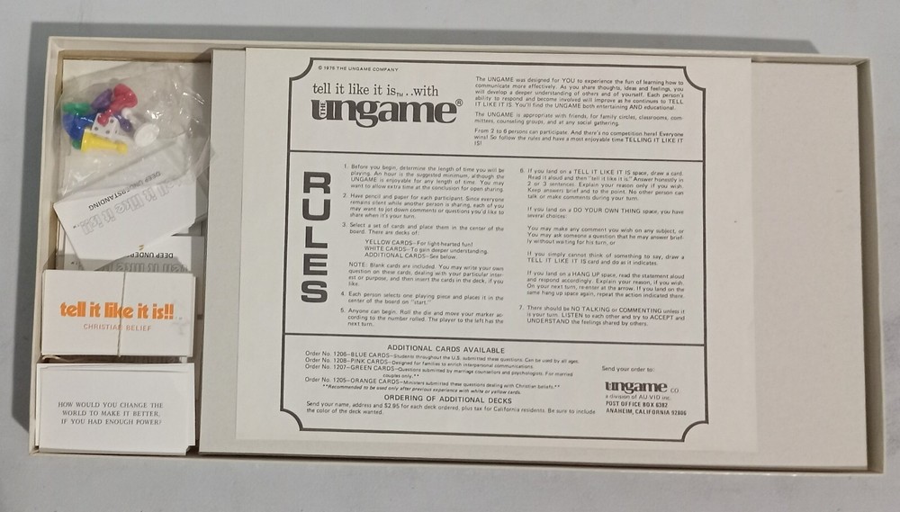 The Ungame board game - Christian version - Vintage