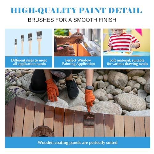 Paint Roller Kit with Extension Pole, 2-4FT Adjustable Pole, Orange