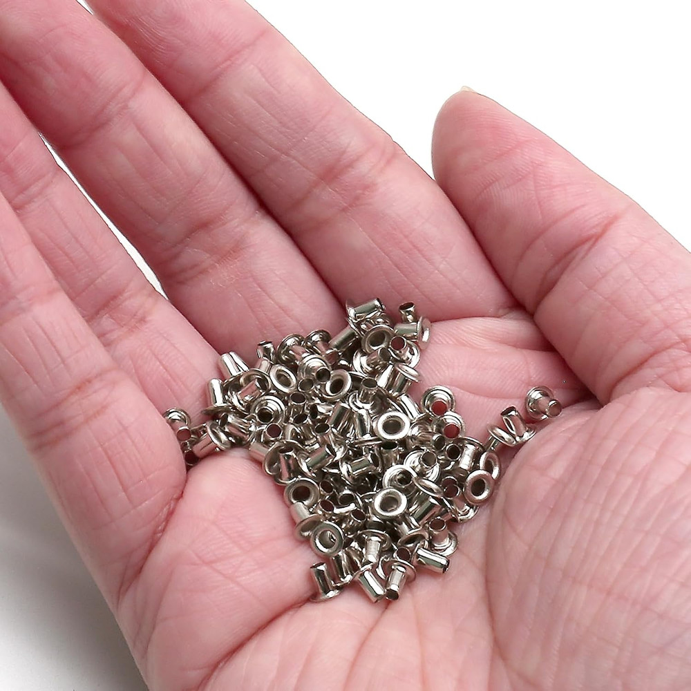 2MM Tiny Grommets Eyelets 200 Pcs, Self Backing Eyelets for Bead Cores, Clothes,