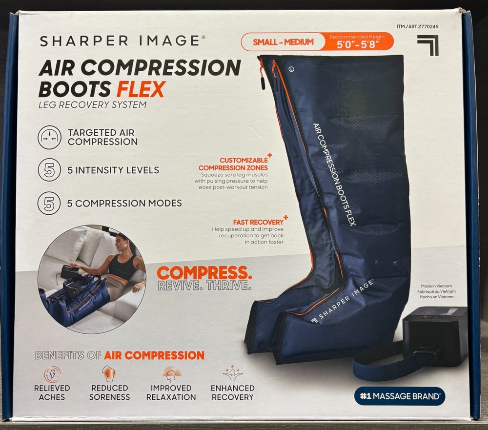 Sharper Image Air Compression Boots Flex Leg Recovery System - Multiple Sizes!