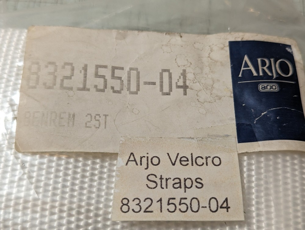 Genuine Arjo Hook and Loop Straps White 8321550-04 NEW