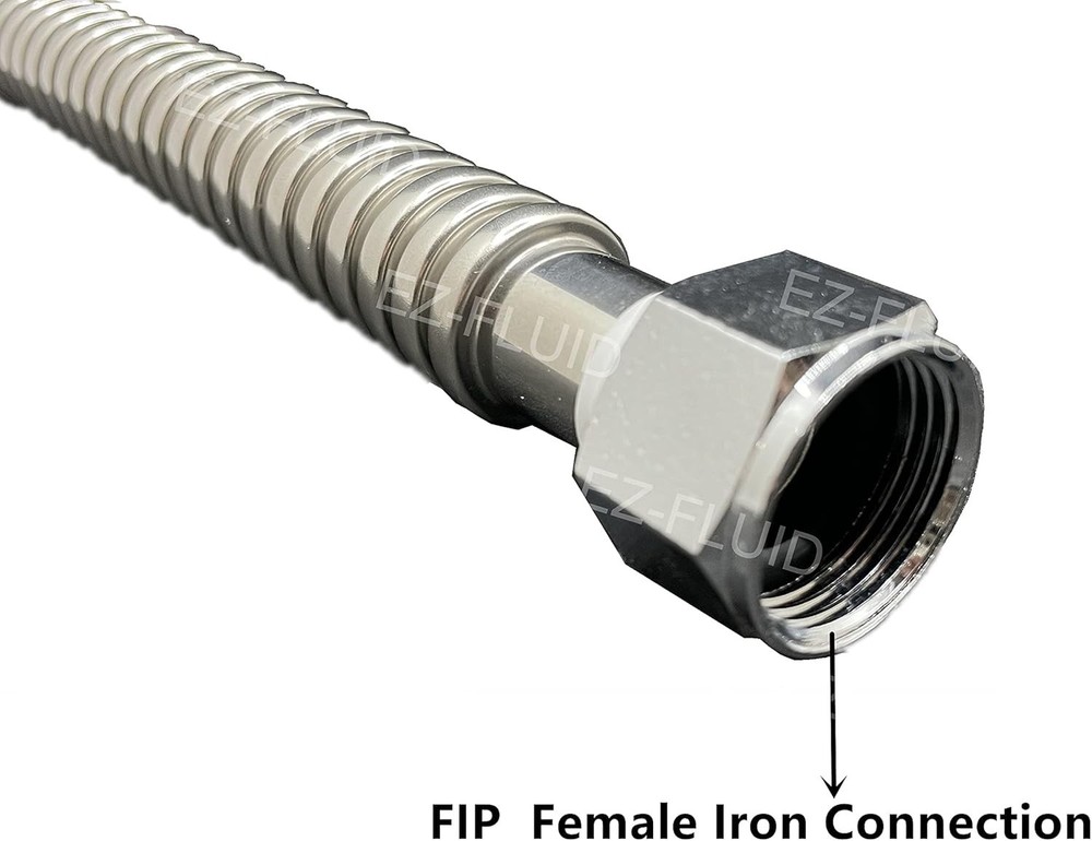 Reliable 15-Inch Stainless Steel Water Supply Connector - FIP Threaded Design
