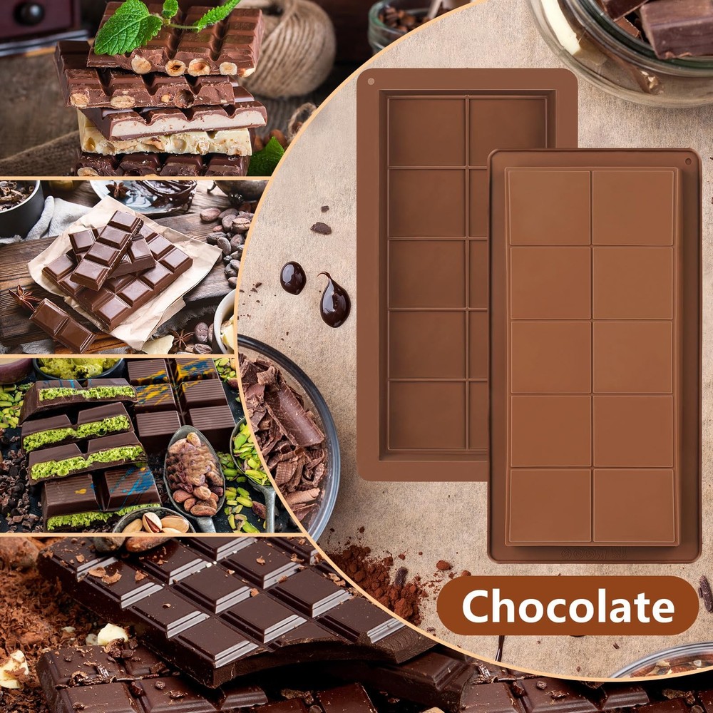 Dubai Chocolate Bar Mold Silicone – Deep Rectangular Medium code, Coffee