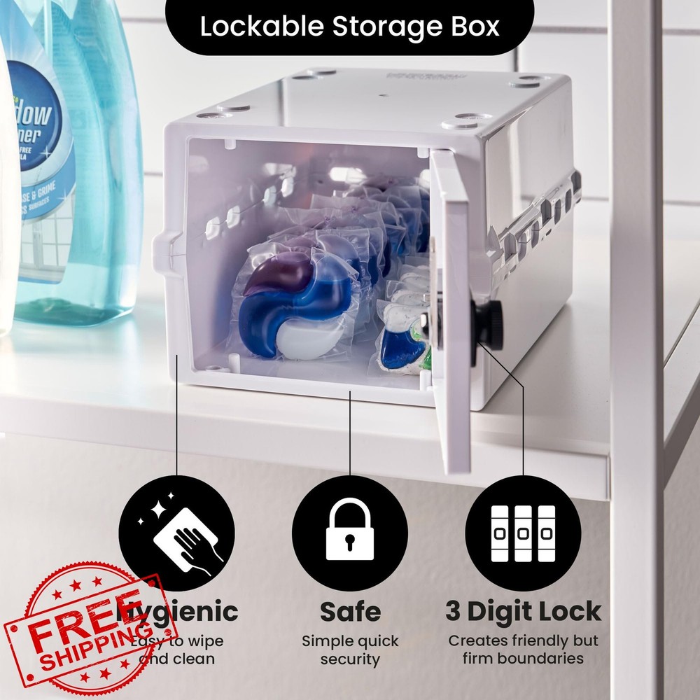 Lockabox Mini Combination Lock Box, Opal White, Small Item Storage