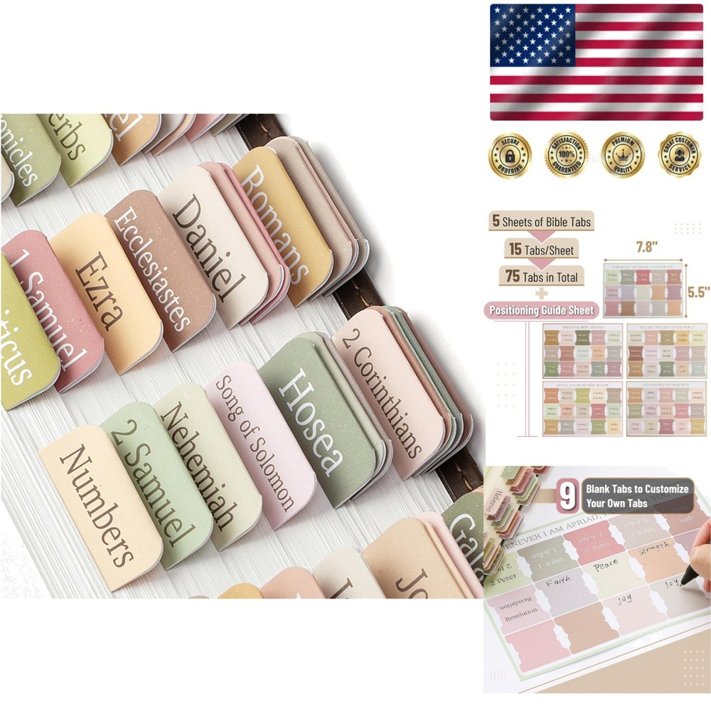Complete 75-Piece Boho Bible Tab Set for Effortless Study and Customization