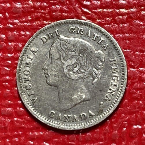 1899 Canada 5 Cent Silver World Coin. ENN Coins
