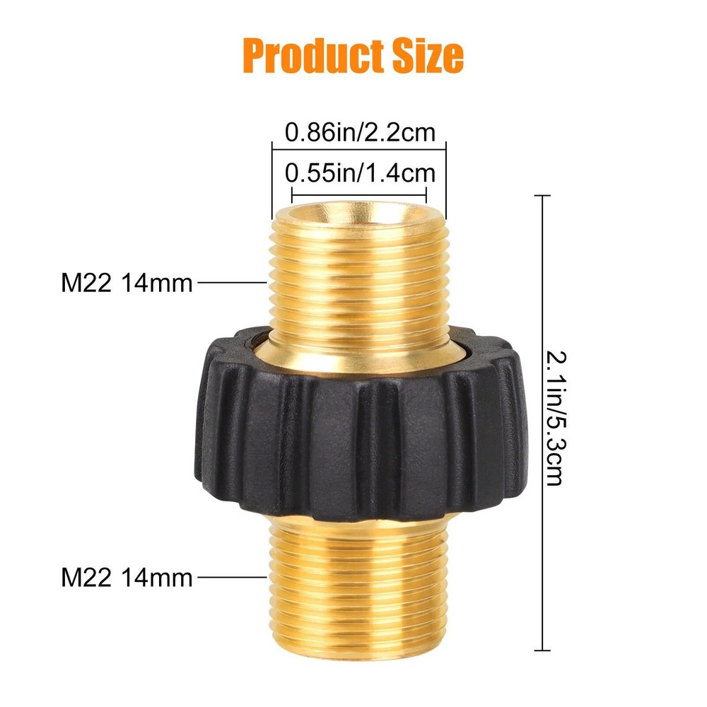 2 x Pipe Hose Adapter Pressure Washer Connector With 22mm Outer Thread