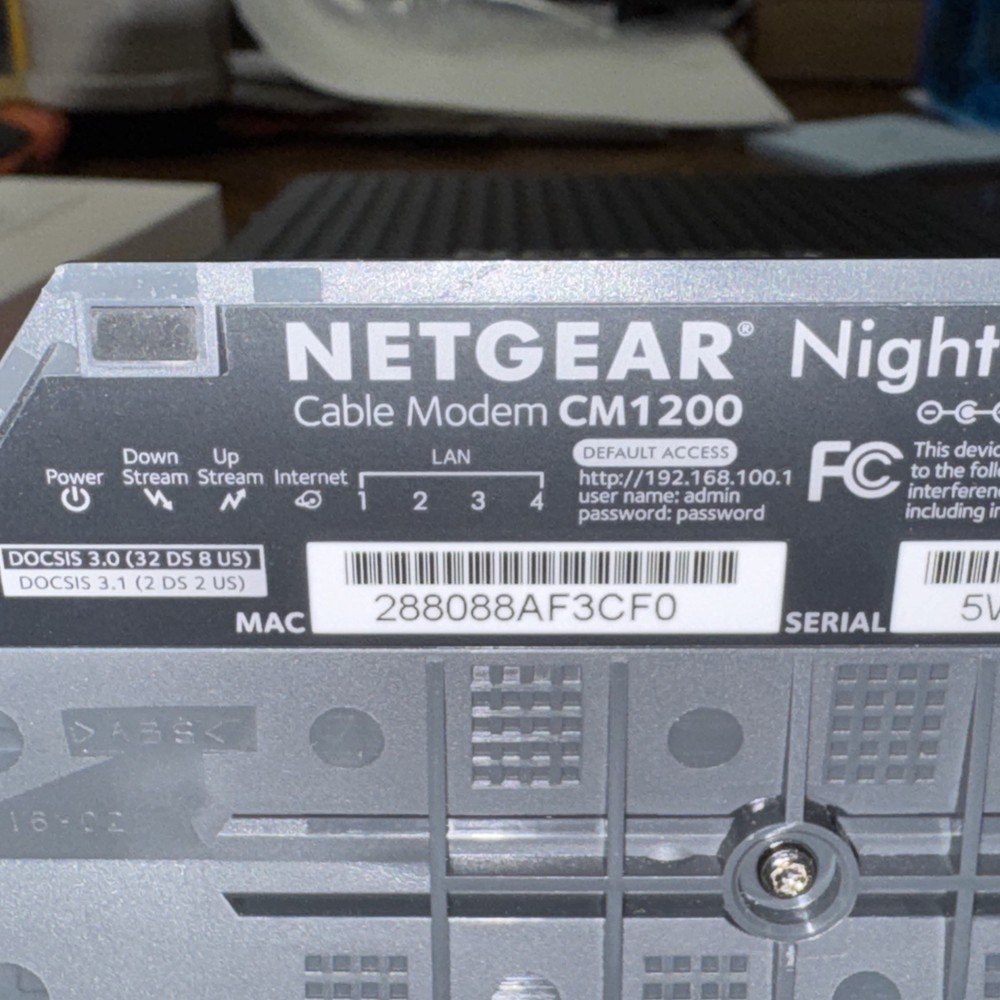Nether CM1200 Nighthawk Cable Modem