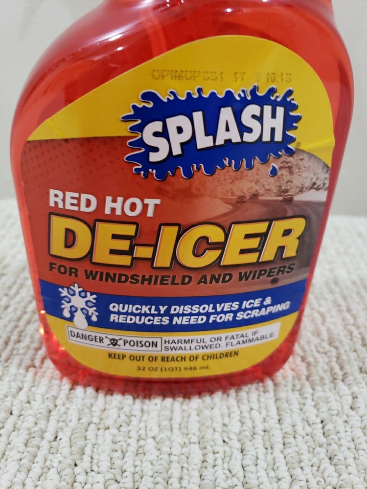 SPLASH Red Hot De-icer Windshield Trigger Spray 32 Ounces, New. Melts Ice Safely