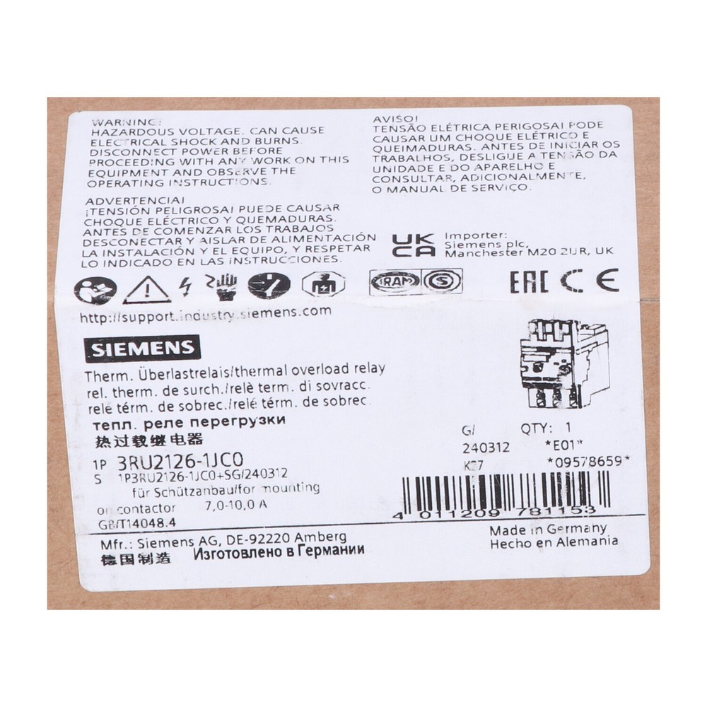 Siemens 3RU2126-1JC0 New NFP