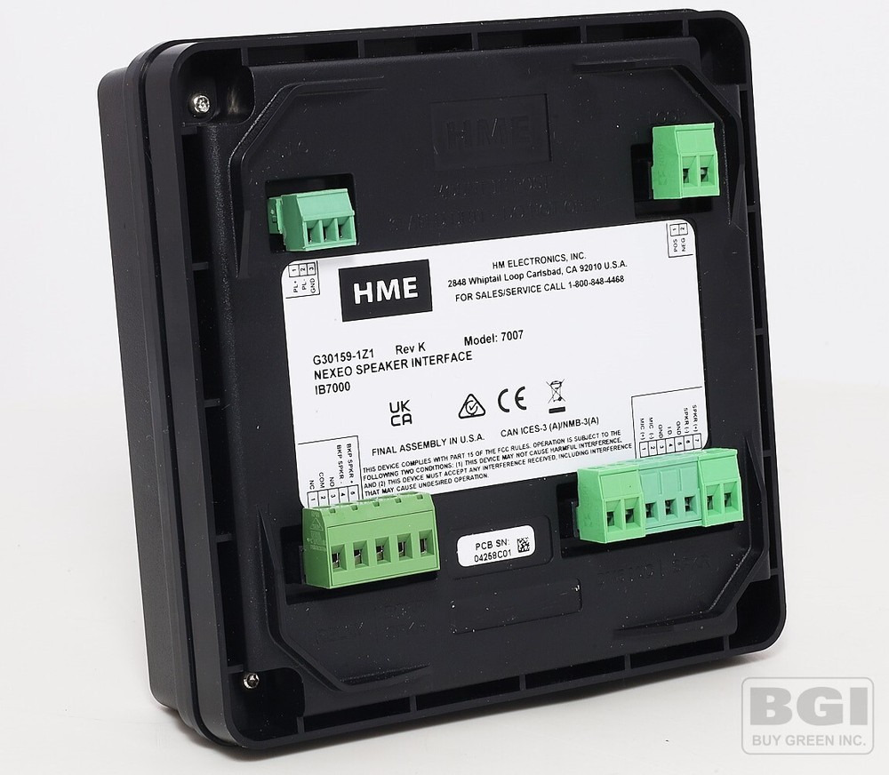 HME NEXEO Drive Thru Wireless Intercom SPEAKER INTERFACE IB7000 Model 7007