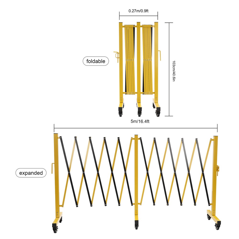 Foldable Mobile Barrier Gate Expandable T-shaped Base Security Gate For School