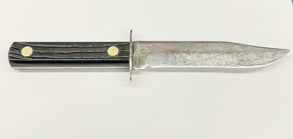 VINTAGE 9” HUNTING KNIFE /BRASS RIVETS