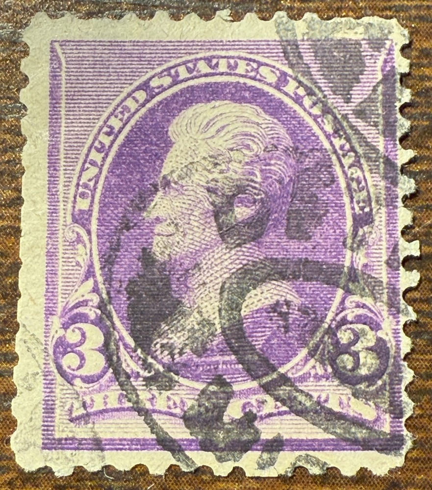 Scott #221 Three Cent Jackson, Used, Very Good/Fine
