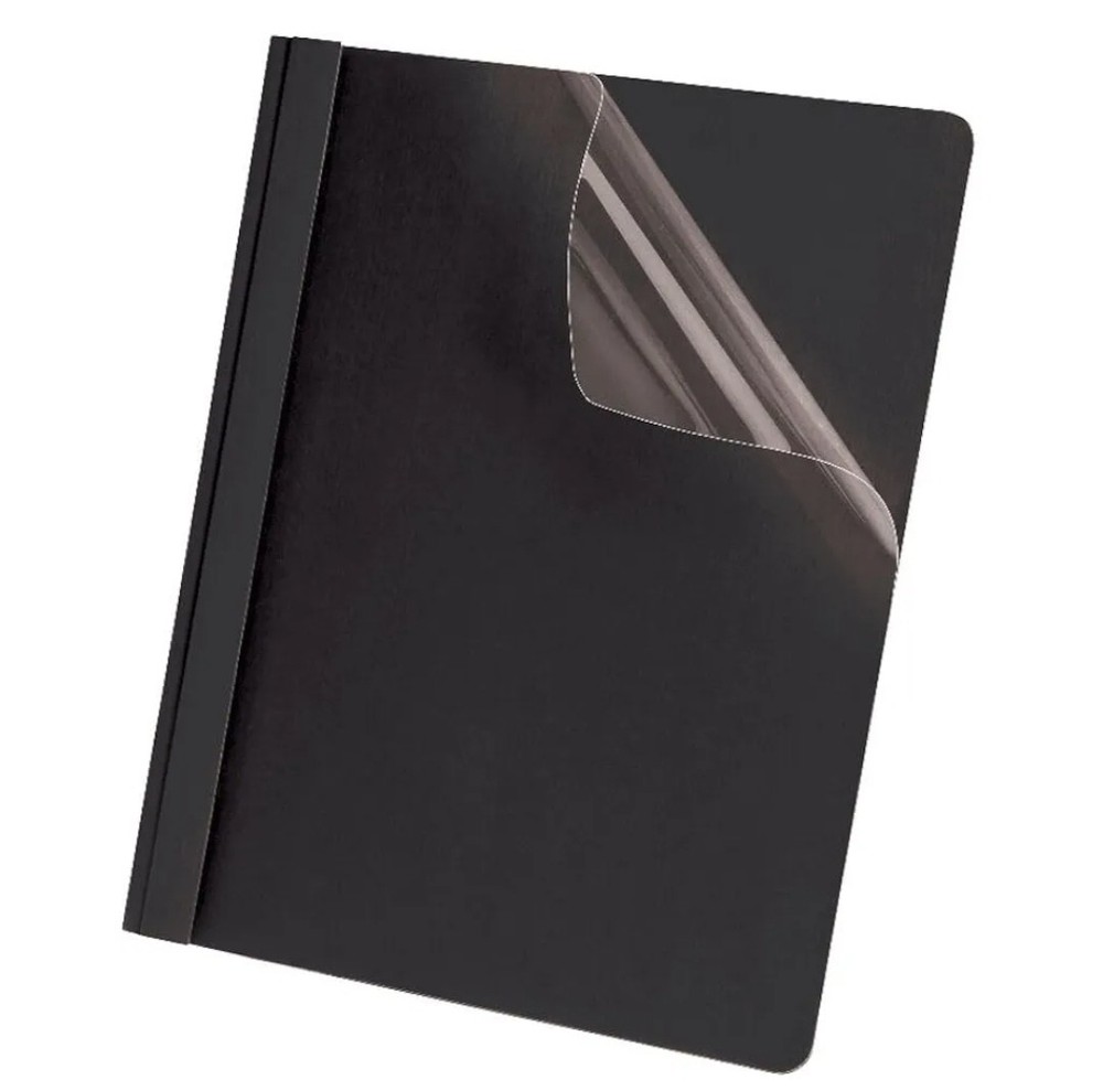 Oxford Clear Front Report Covers, Black, Letter Size, 5 per box 55806EE
