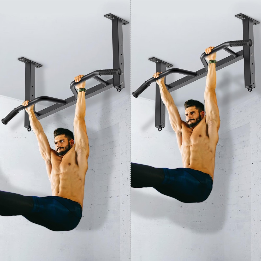32 Ceiling Mounted Pull Up Bar - Heavy Duty, Highly Adjustable, Multifunctional