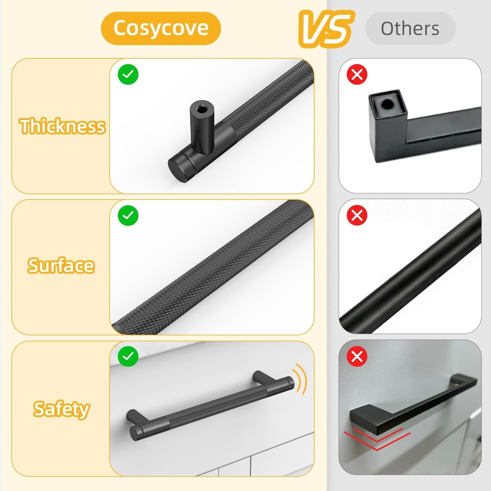 10 Pack Champagne Bronze Knurled Kitchen Cabinet Pull Handles, Cupboard Handl...