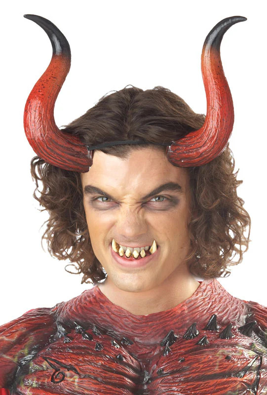 Satan Hellion Horns with Teeth Halloween Costume Accessory