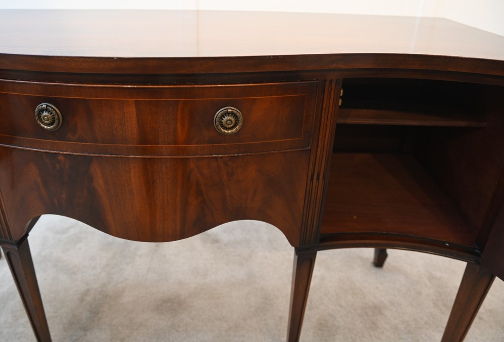 Sheraton Sideboard Mahogany Serpentine Server Buffet 1910