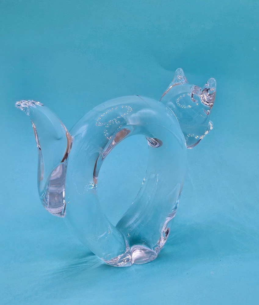 Crystal Cat in a Ring Shape Hand-made pristine condition