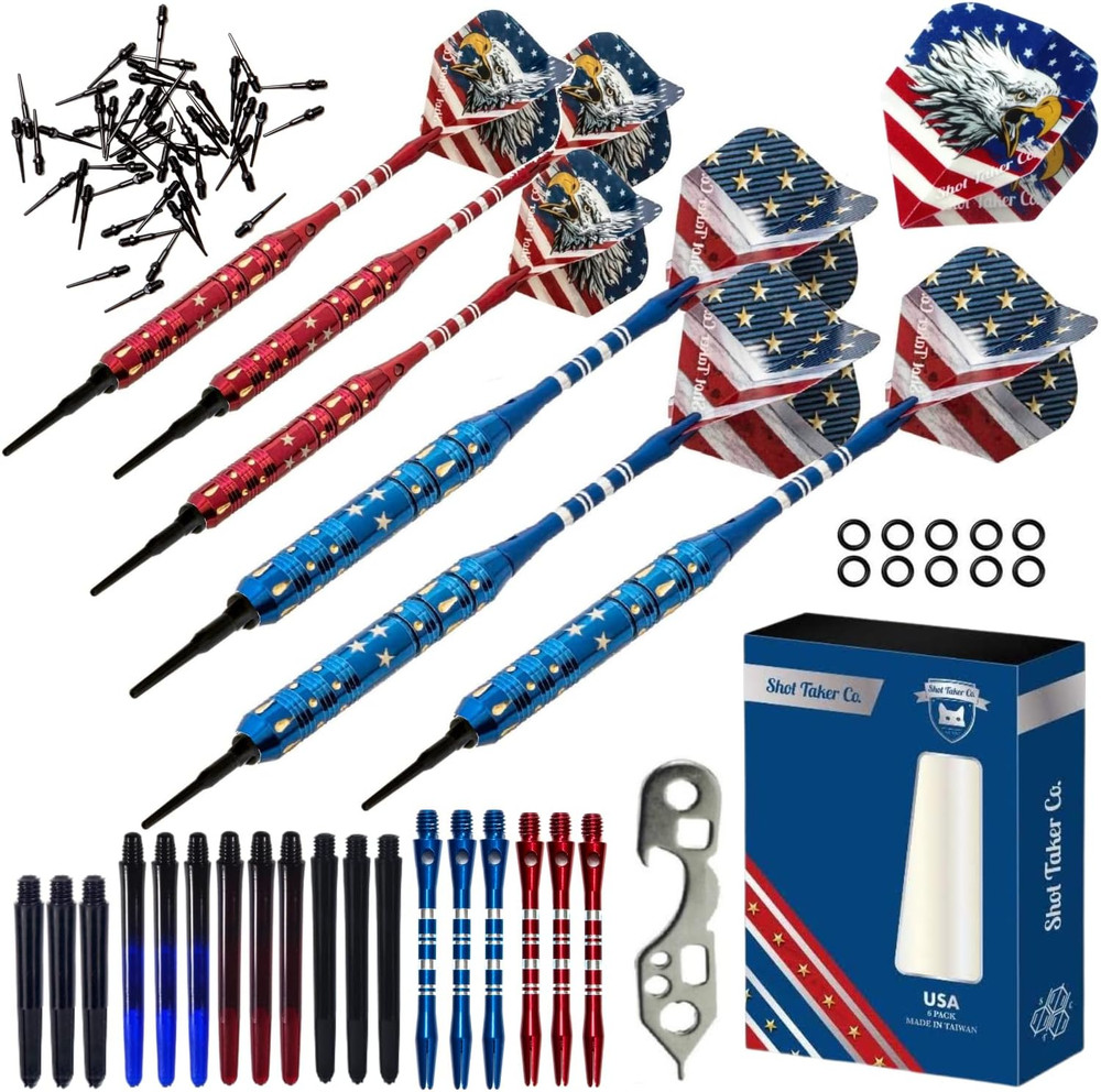 Soft Tip Darts Set - Professional Darts for Electronic Dartboard - Includes Bras