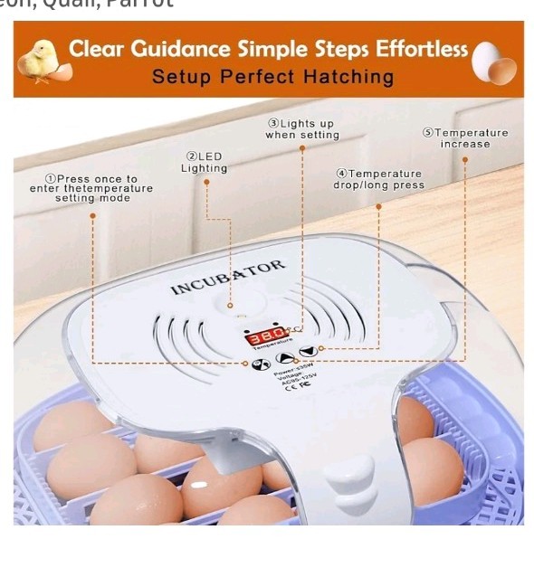 16-Eggs Digital Incubator , New Open Box.