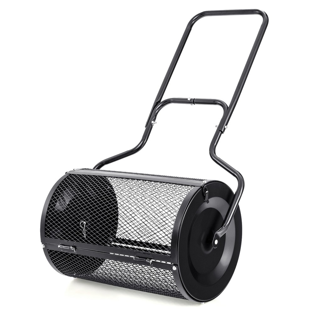 24" Peat Moss Spreader Compost Spreader w/ Upgrade Side Latches & U-shape Handle