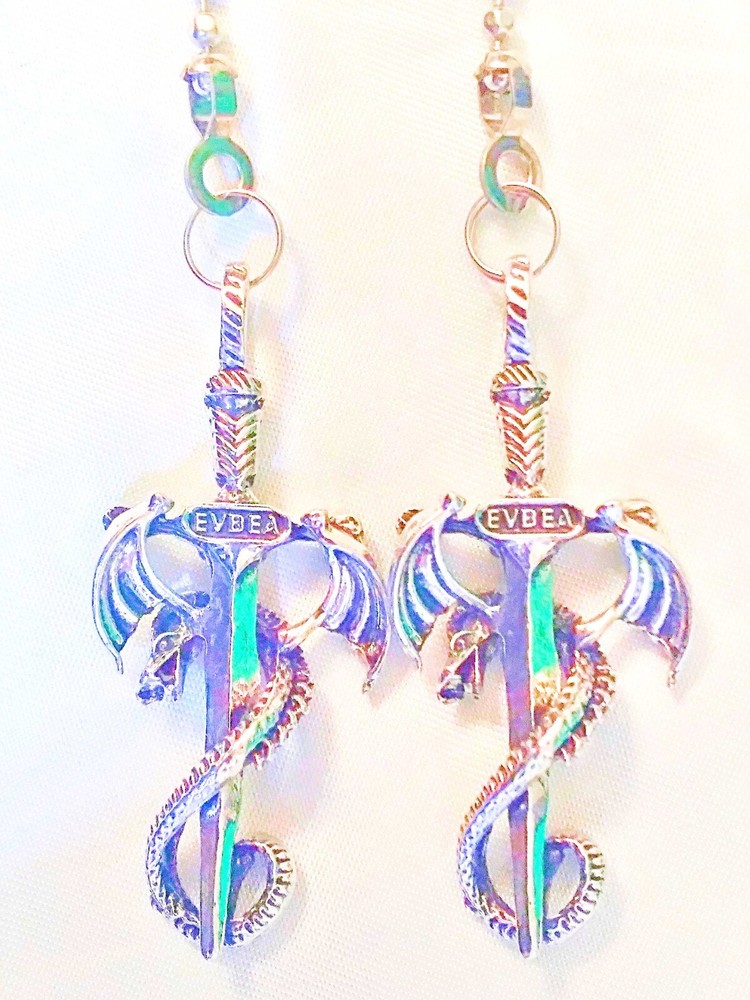 Set of Two ~ SNAKE SWORD GREEN Metal ~ Ceiling Fan Pulls