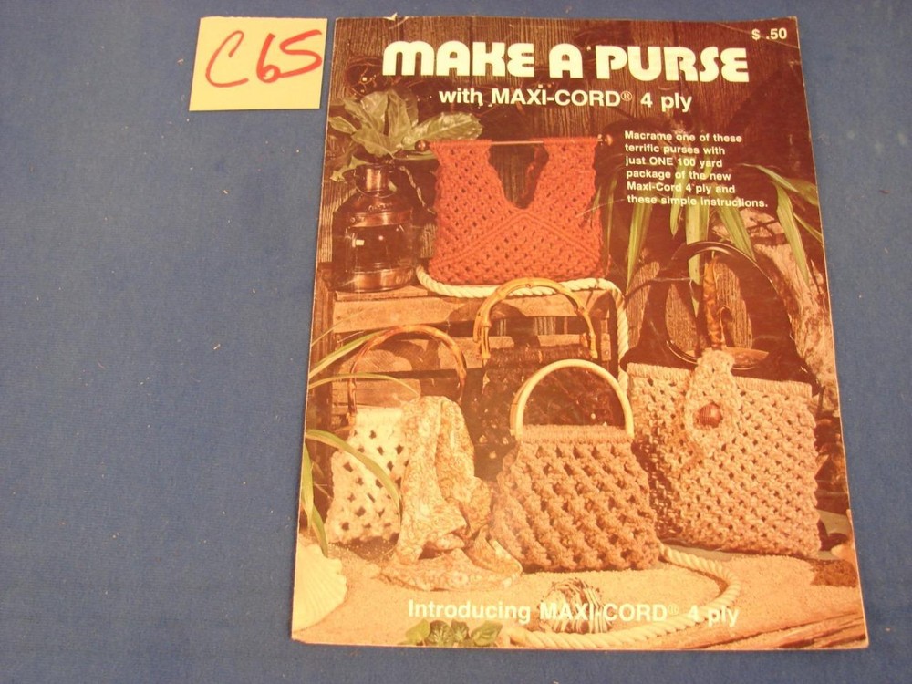C65 VINTAGE MACRAME PATTERN BOOKLET MAKE A PURSE